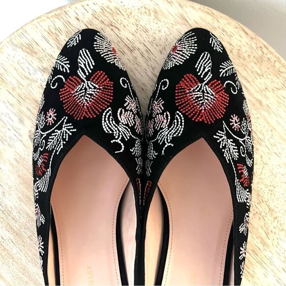 Avec Le Filles Bella Embroidered Low Wedge Mules Slip On NWOB - Picture 5 of 9